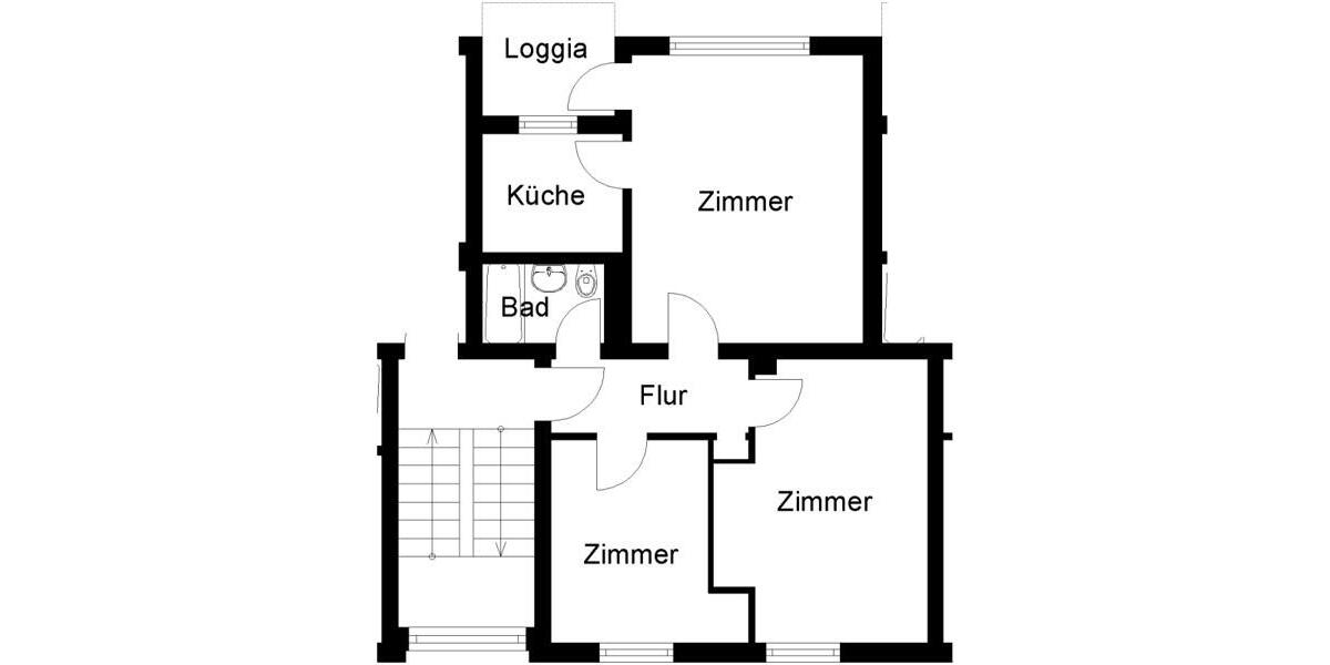 Etagenwohnung Hannover Herrenhausen-Stöcken - 3 Zimmer, 60 m&sup2;, 632&euro; | Angebot:25628192