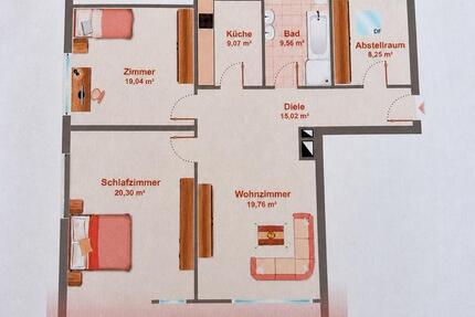 Wohnung Rickenbach - 3 Zimmer, 96 m&sup2;, 1.150&euro; | Angebot:26415233