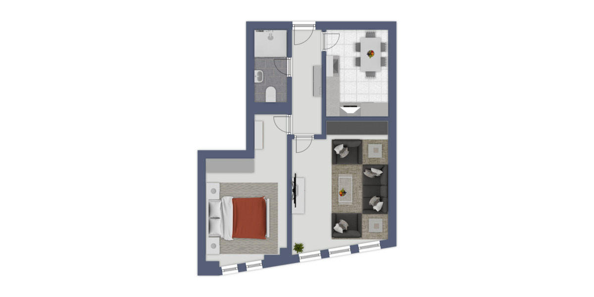 Etagenwohnung Stralsund Altstadt - 2 Zimmer, 44 m&sup2;, 399&euro; | Angebot:26082624