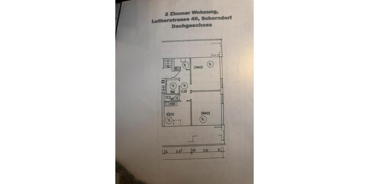 Dachgeschoßwohnung Schorndorf - 2.5 Zimmer, 46 m&sup2;, 600&euro; | Angebot:25168979