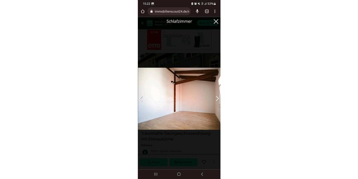 Dachgeschoßwohnung Apolda - 2 Zimmer, 61 m&sup2;, 740&euro; | Angebot:26665310