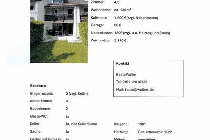 Reihenmittelhaus befristet zu vermieten 4 zimmer