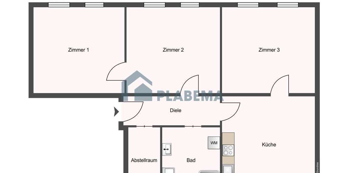Etagenwohnung Schwerin Weststadt - 3 Zimmer, 89 m&sup2;, 1.449&euro; | Angebot:26201024