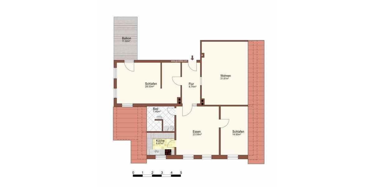 Etagenwohnung Porta Westfalica Barkhausen - 3 Zimmer, 127 m&sup2;, 850&euro; | Angebot:24028786