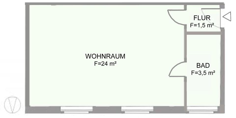 Etagenwohnung Rodewisch - 1 Zimmer, 29 m&sup2;, 160&euro; | Angebot:26047116