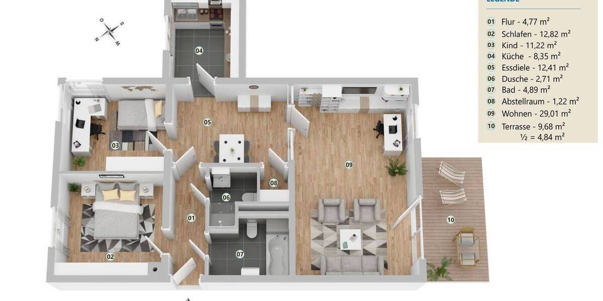 Etagenwohnung Deisenhofen Deisenhofen - 3 Zimmer, 92 m&sup2;, 1.500&euro; | Angebot:26205457