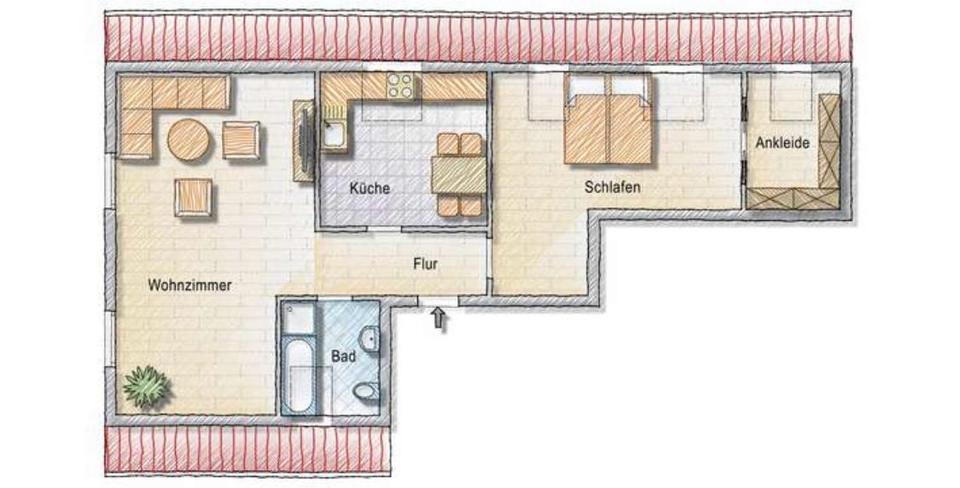 Dachgeschoßwohnung Möckmühl - 2.5 Zimmer, 70 m&sup2;, 650&euro; | Angebot:26261294