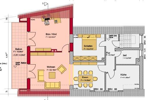 Dachgeschoßwohnung Werdohl - 4 Zimmer, 98 m&sup2;, 600&euro; | Angebot:26148087