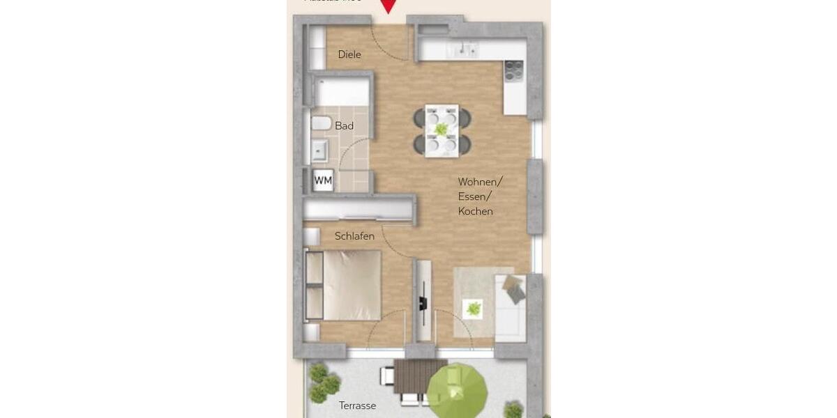 Etagenwohnung Bad Friedrichshall - 2 Zimmer, 52 m&sup2;, 1.170&euro; | Angebot:26323338