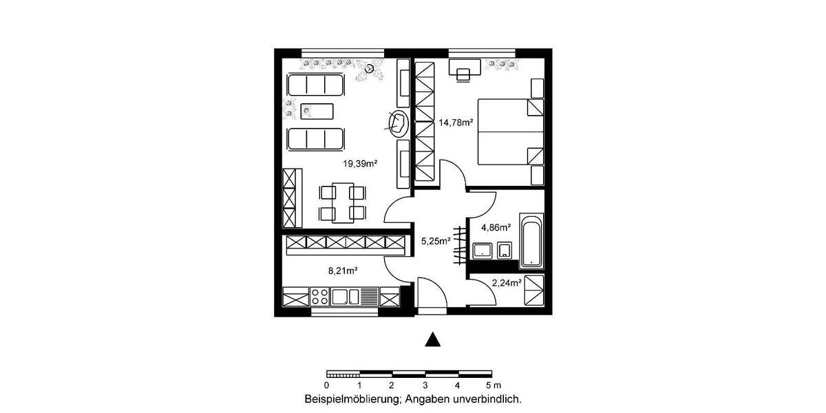Etagenwohnung Wiesbaden Dotzheim - 2 Zimmer, 54 m&sup2;, 566&euro; | Angebot:26190184