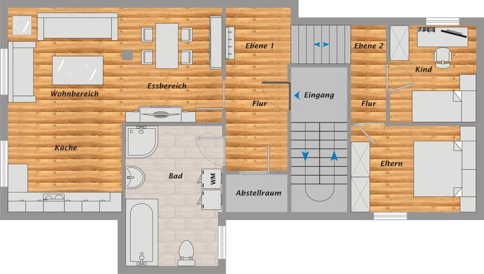 Etagenwohnung Seibersbach - 3 Zimmer, 77 m&sup2;, 695&euro; | Angebot:26279830
