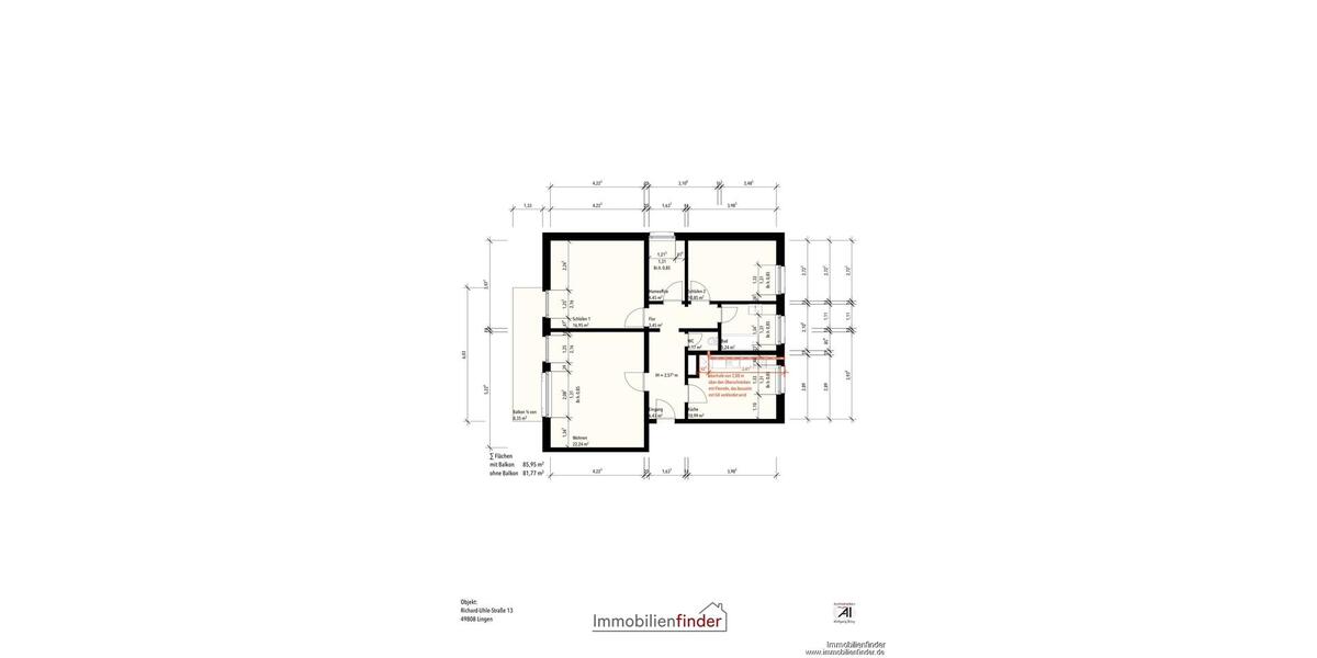 Erdgeschoßwohnung Lingen (Ems) - 3.5 Zimmer, 86 m&sup2;, 790&euro; | Angebot:26504133