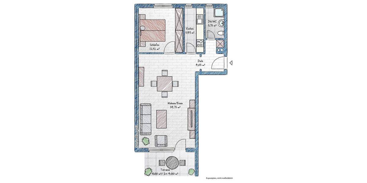 Etagenwohnung Waldshut-Tiengen Waldshut - 2 Zimmer, 62 m&sup2;, 750&euro; | Angebot:26629625