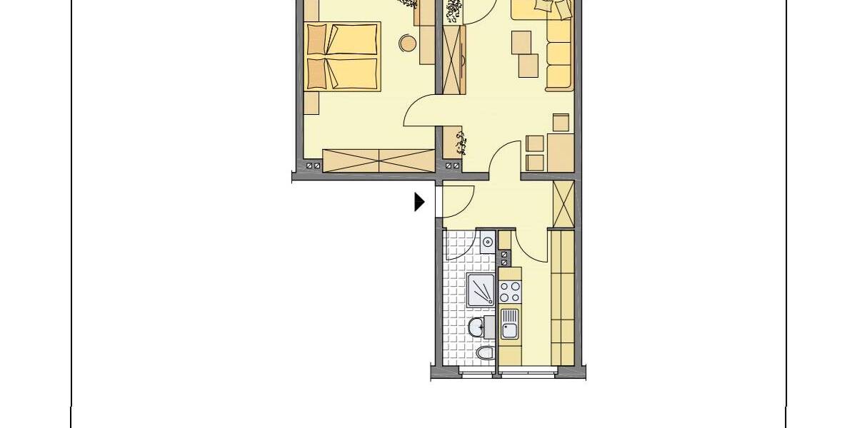 Etagenwohnung Gera Liebschwitz - 2 Zimmer, 48 m&sup2;, 255&euro; | Angebot:26712659