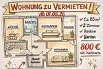 Erdgeschoßwohnung Bad Hersfeld - 2 Zimmer, 85 m&sup2;, 800&euro; | Angebot:25942737