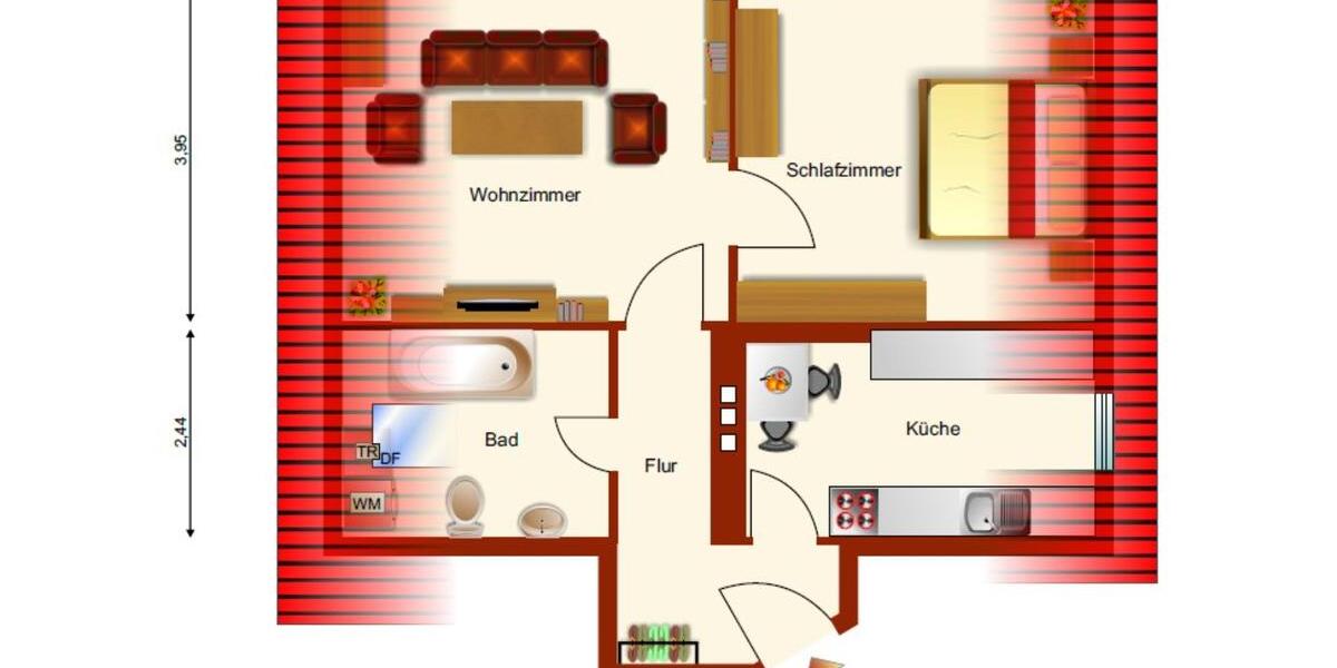 Dachgeschoßwohnung Staßfurt - 2 Zimmer, 50 m&sup2;, 270&euro; | Angebot:24810964