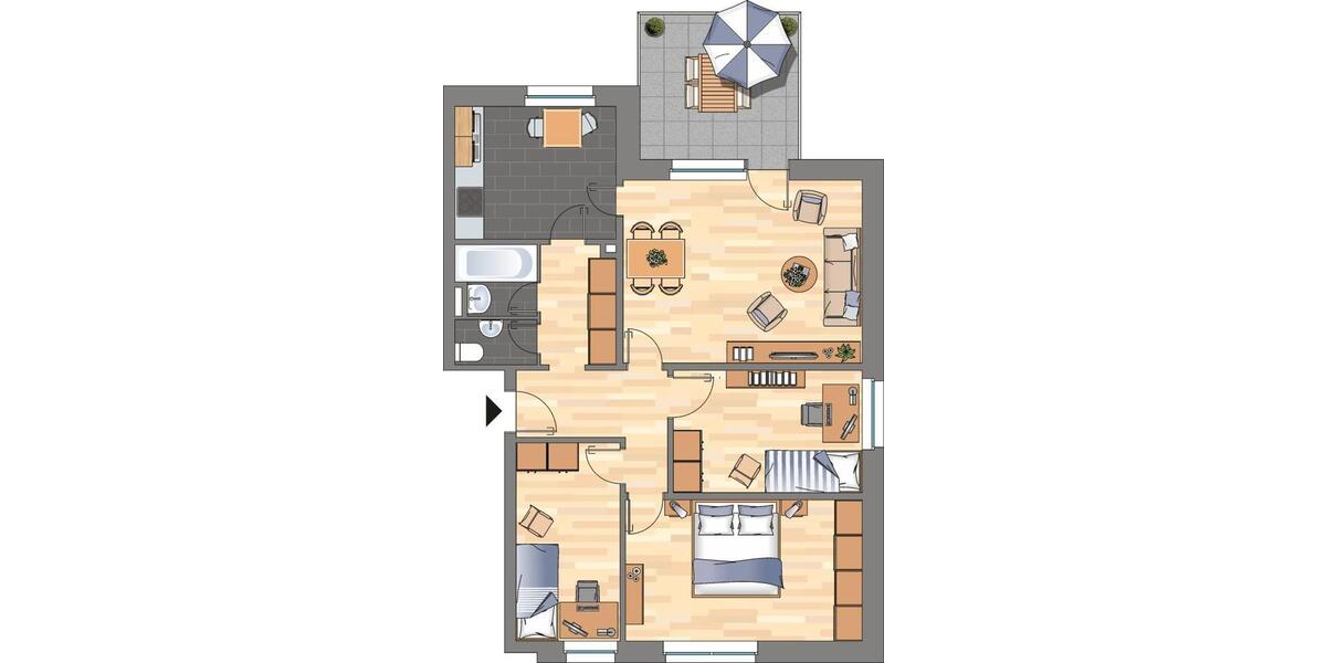 Etagenwohnung Wolfsburg Alt-Wolfsburg - 4 Zimmer, 76 m&sup2;, 552&euro; | Angebot:26652282