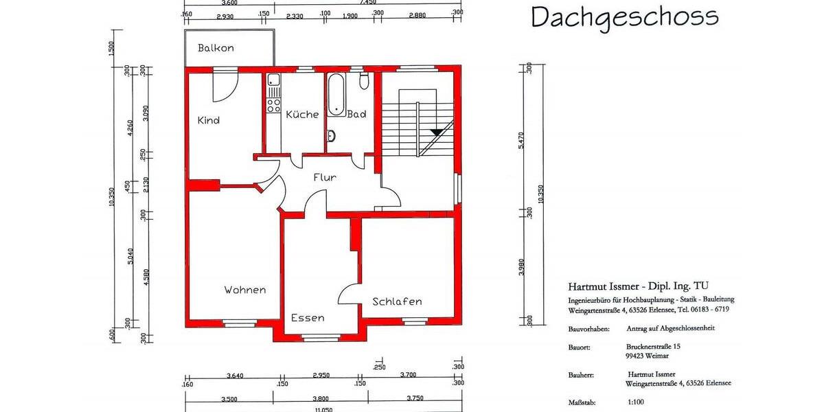 Dachgeschoßwohnung Weimar - 4 Zimmer, 84 m&sup2;, 850&euro; | Angebot:25160952