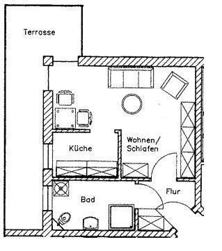 Terrassenwohnung Radebeul - 1 Zimmer, 44 m&sup2;, 433&euro; | Angebot:26021300