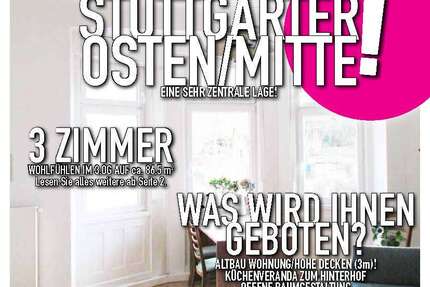 Wohnung Stuttgart Stuttgart-Ost - 3 Zimmer, 87 m&sup2;, 1.100&euro; | Angebot:27110663