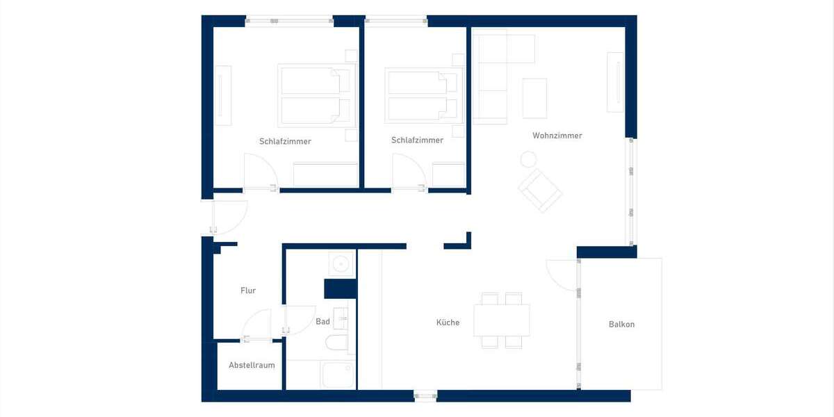 Etagenwohnung Leverkusen Lützenkirchen - 3 Zimmer, 90 m&sup2;, 1.197&euro; | Angebot:26999605