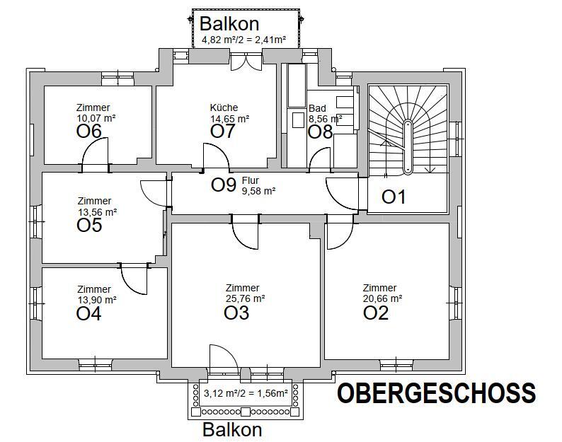 5-Zimmer-Wohnung im ersten Obergeschoss einer herrschaftlich sanierten Jugendstilvilla mit Balkon zimmer