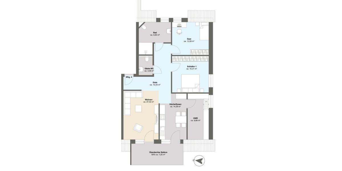 Dachgeschoßwohnung Eystrup - 3 Zimmer, 112 m&sup2;, 998&euro; | Angebot:25979533