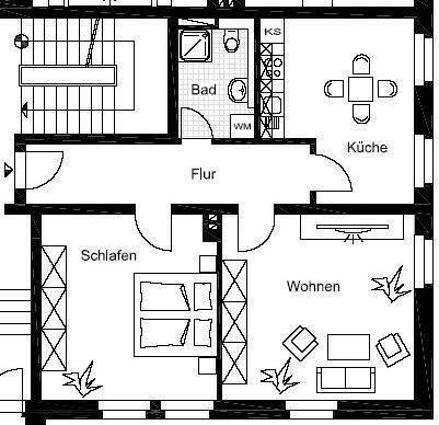 Etagenwohnung Dessau-Roßlau Innenstadt - 2 Zimmer, 69 m&sup2;, 497&euro; | Angebot:26672262