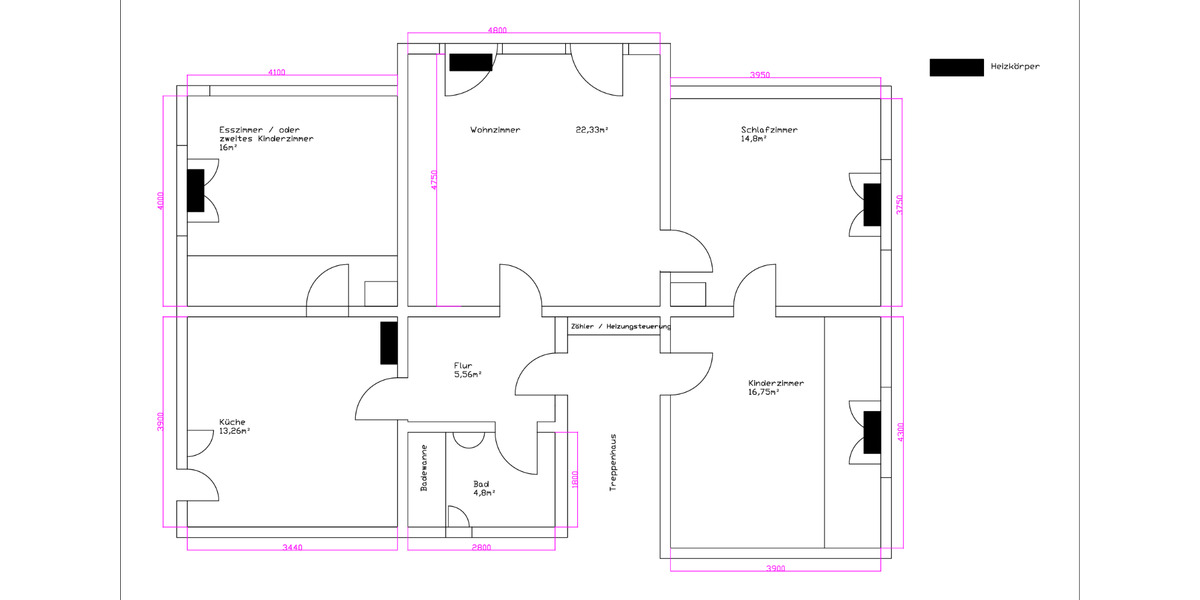 Erdgeschoßwohnung Kaulsdorf - 4 Zimmer, 94 m&sup2;, 490&euro; | Angebot:26537750