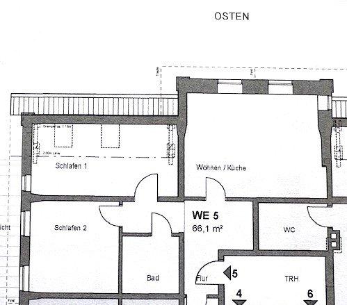 Etagenwohnung Bruchhausen-Vilsen Vilsen - 2.5 Zimmer, 66 m&sup2;, 955&euro; | Angebot:26677756