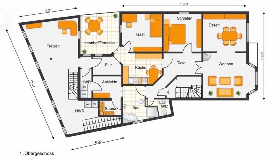 Etagenwohnung Bad Sülze - 4.5 Zimmer, 138 m&sup2;, 1.040&euro; | Angebot:26043906