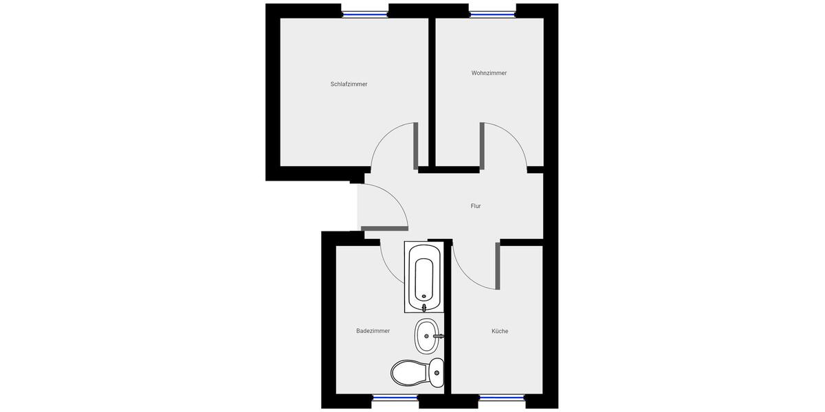 Etagenwohnung Boizenburg/Elbe Elbe - 2 Zimmer, 53 m&sup2;, 390&euro; | Angebot:25717402