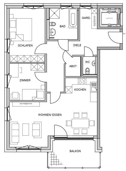 Dachgeschoßwohnung Buchloe - 3 Zimmer, 92 m&sup2;, 1.213&euro; | Angebot:26248519