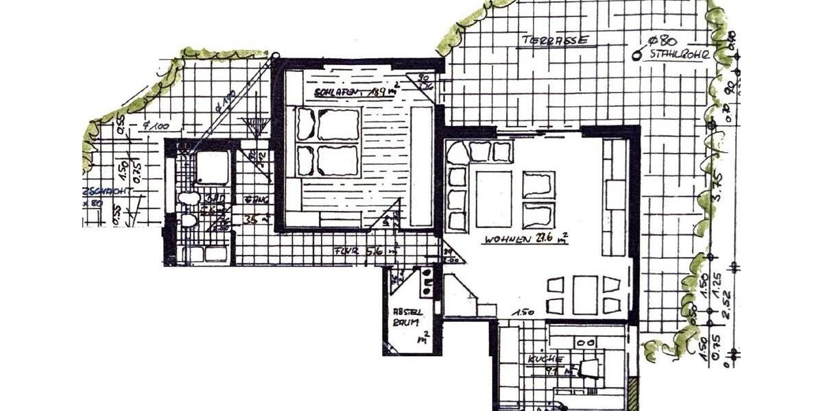 Terrassenwohnung Üchtelhausen - 2 Zimmer, 80 m&sup2;, 820&euro; | Angebot:26137384