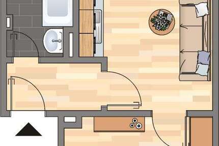 Wohnung Dortmund Innenstadt Ost - 1 Zimmer, 35 m&sup2;, 379&euro; | Angebot:27457510