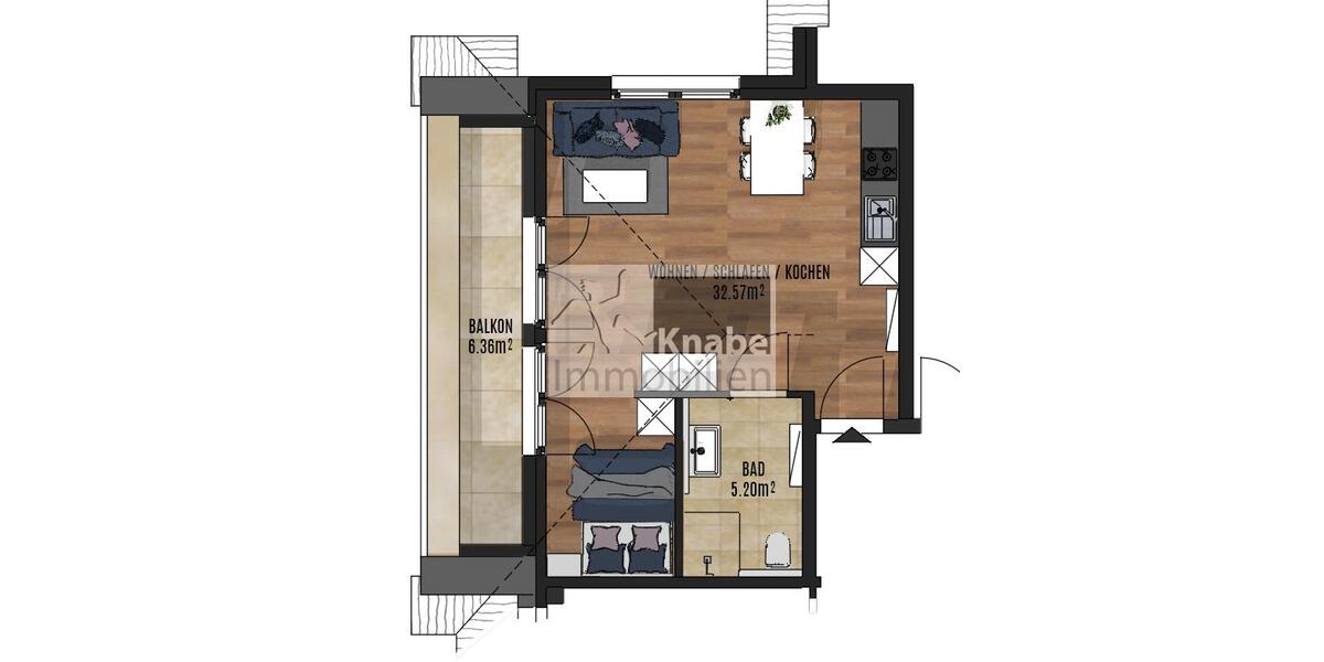 Smart wohnen. Zentral leben. Ausblick genießen. 1 zimmer