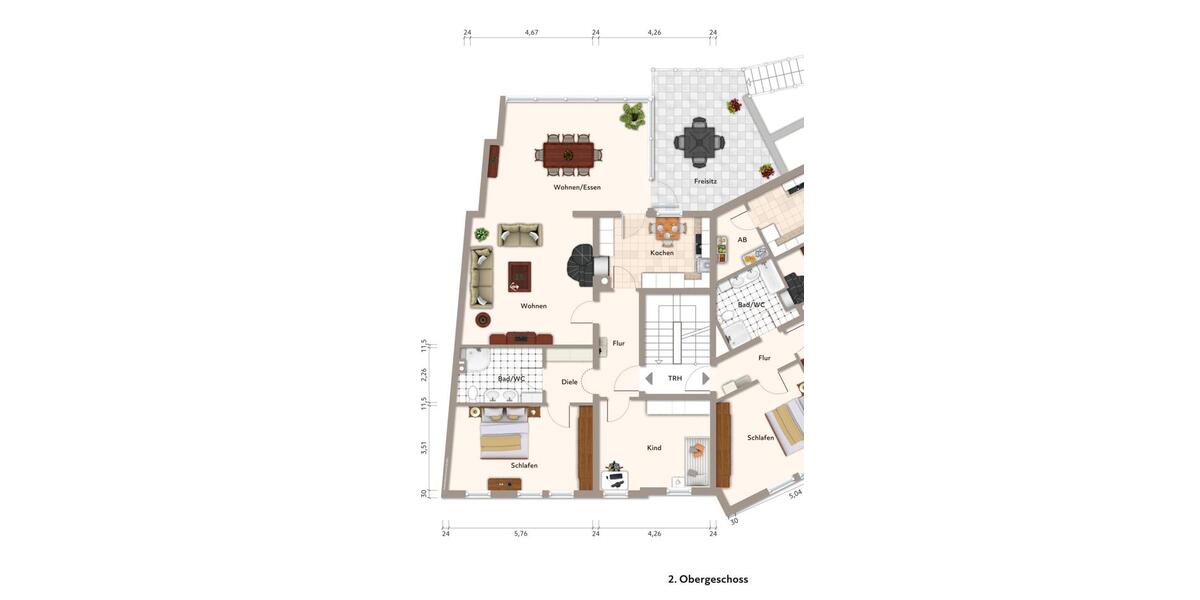 Etagenwohnung Frankenberg (Eder) - 4 Zimmer, 110 m&sup2;, 900&euro; | Angebot:26393185