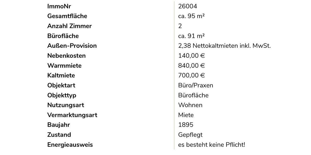 Etagenwohnung Linz am Rhein - 2 Zimmer, 100 m&sup2;, 700&euro; | Angebot:26256565