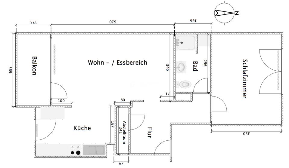 Etagenwohnung Wedel - 2 Zimmer, 66 m&sup2;, 1.100&euro; | Angebot:26490659