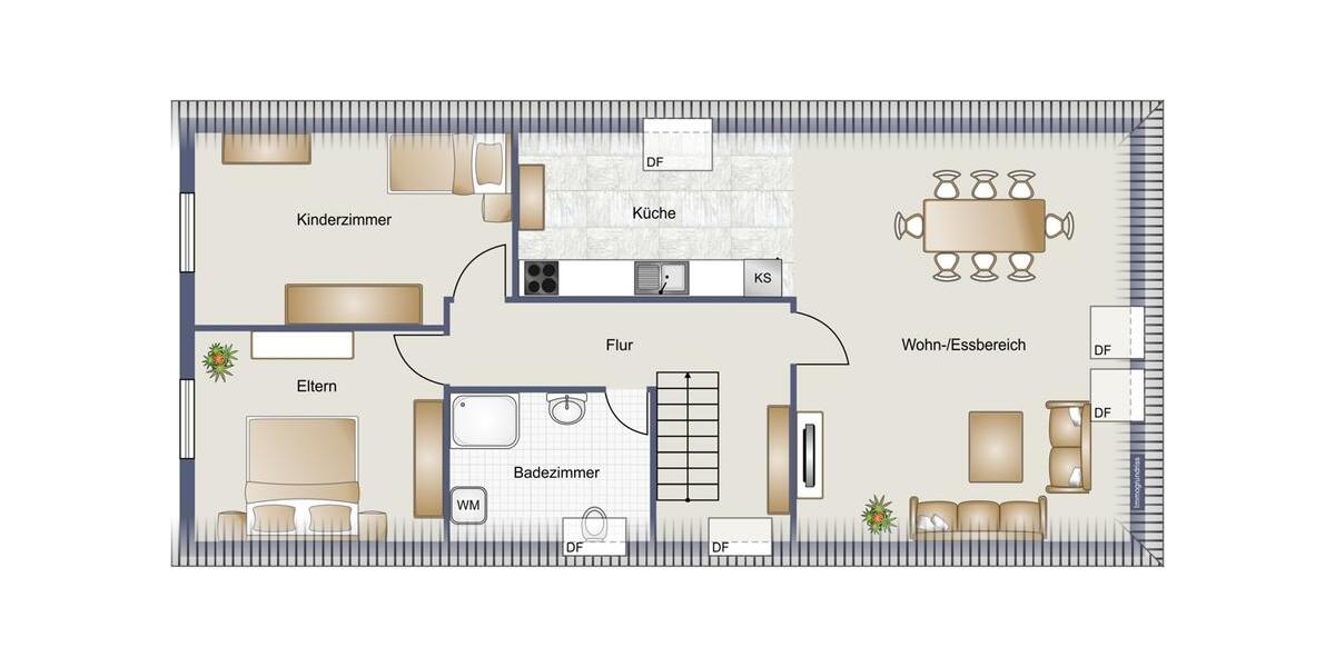 Dachgeschoßwohnung Wittmund - 3 Zimmer, 90 m&sup2;, 900&euro; | Angebot:26701562