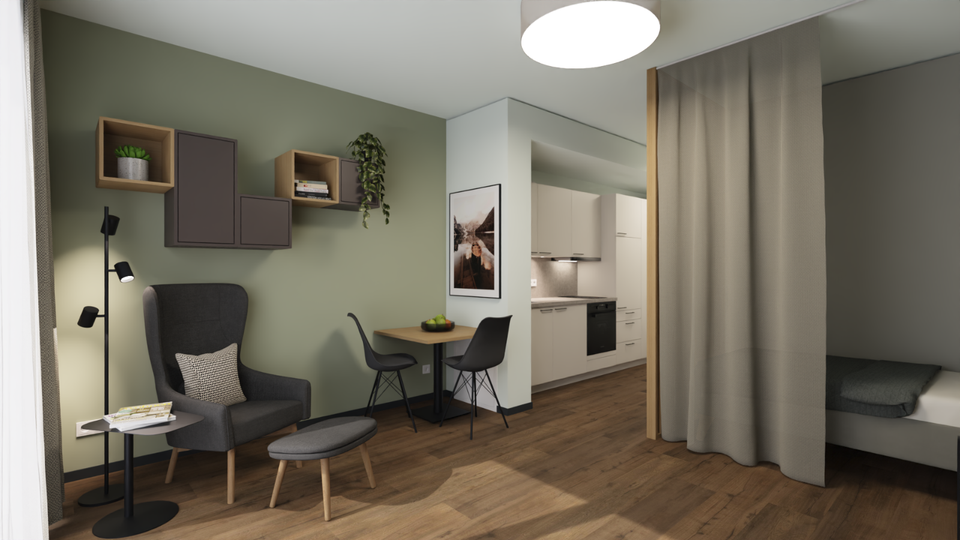 Etagenwohnung Bad Salzuflen Ehrsen-Breden - 1 Zimmer, 32 m&sup2;, 483&euro; | Angebot:24979224