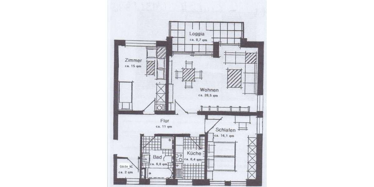 Etagenwohnung Lüneburg Goseburg-Zeltberg - 3 Zimmer, 83 m&sup2;, 1.020&euro; | Angebot:25970411