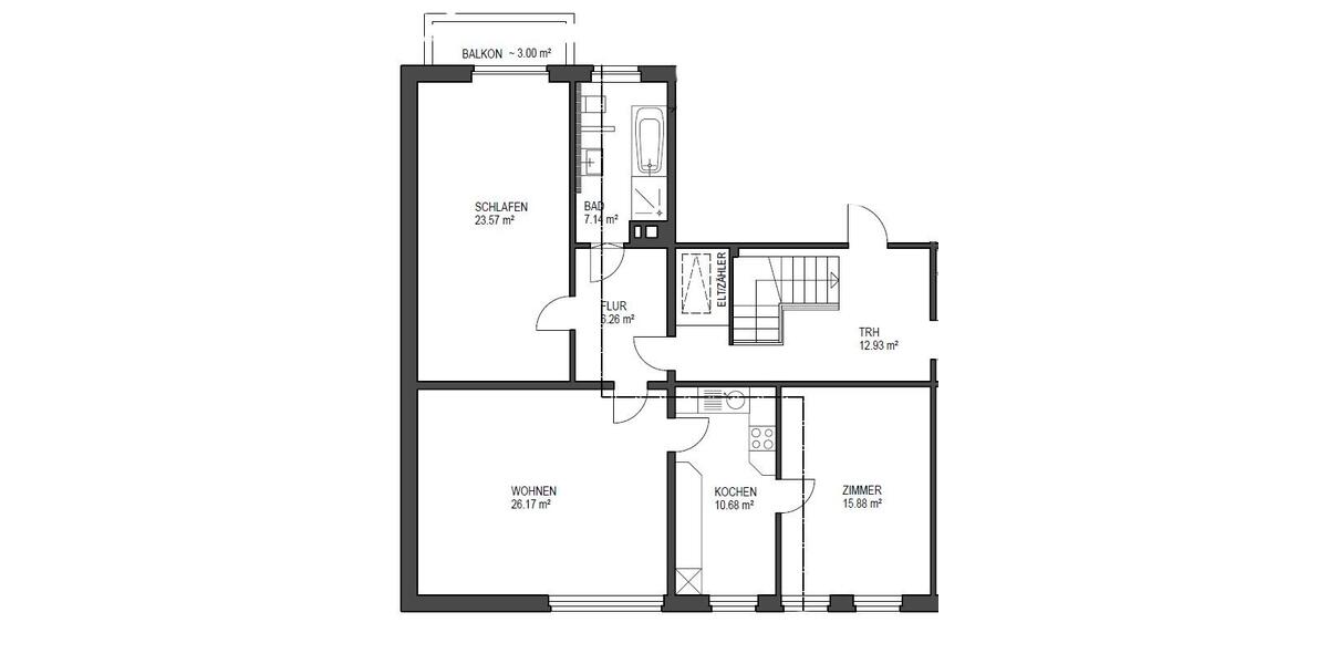Etagenwohnung Scheeßel - 3 Zimmer, 87 m&sup2;, 870&euro; | Angebot:25900145