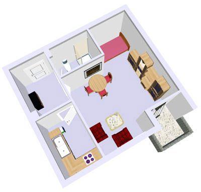 Etagenwohnung Kiel Ellerbek - 1 Zimmer, 41 m&sup2;, 422&euro; | Angebot:26053471