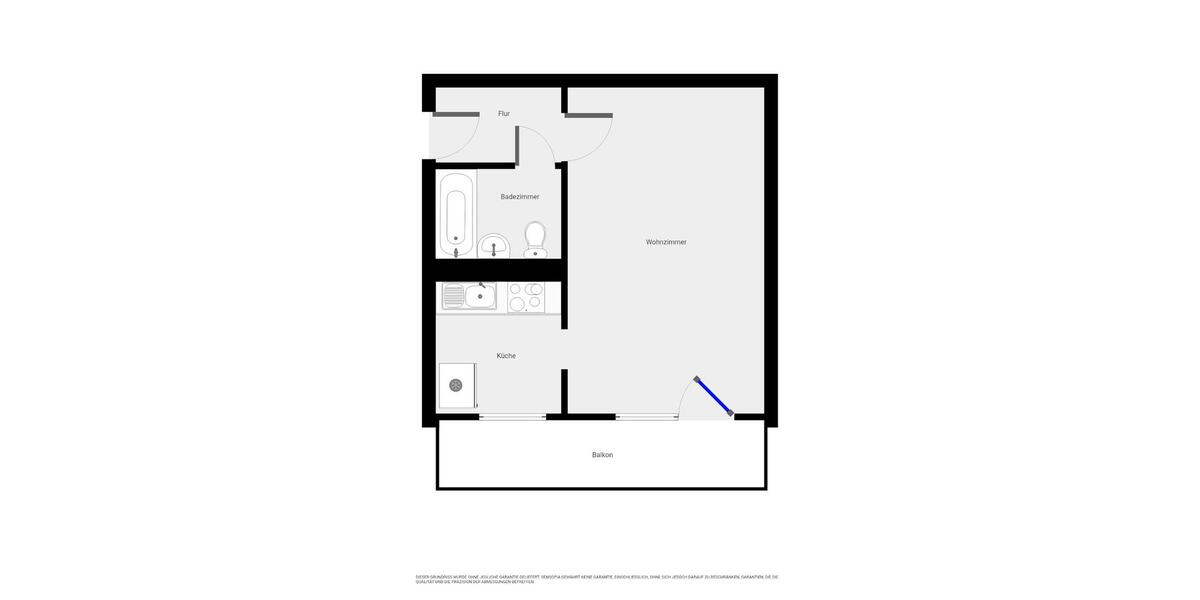 Etagenwohnung Magdeburg Alt Olvenstedt - 1 Zimmer, 34 m&sup2;, 285&euro; | Angebot:26230637