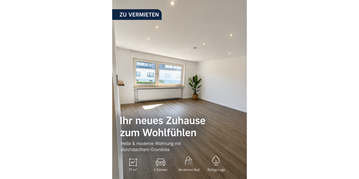 Etagenwohnung Sinzig Westum - 3 Zimmer, 77 m&sup2;, 1.075&euro; | Angebot:26800724