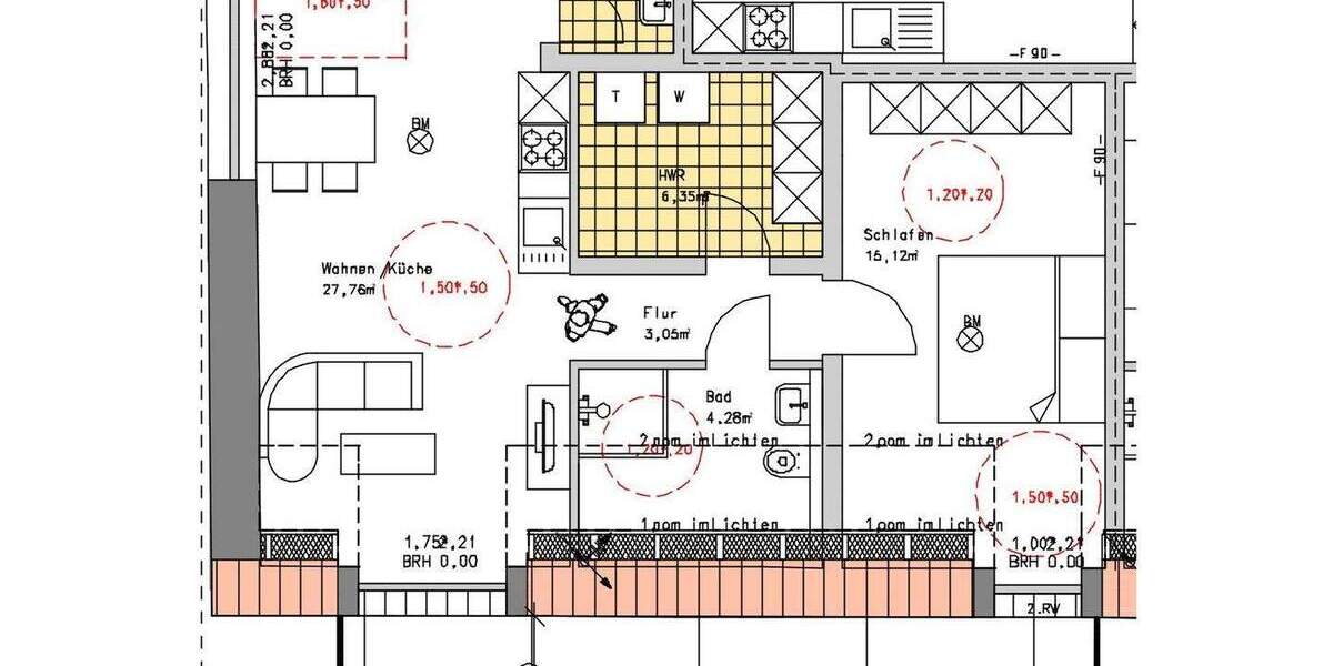 Etagenwohnung Xanten Lüttingen - 2 Zimmer, 59 m&sup2;, 750&euro; | Angebot:24908567