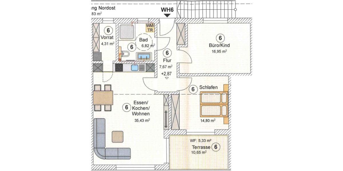 Etagenwohnung Gangkofen - 3.5 Zimmer, 91 m&sup2;, 910&euro; | Angebot:26625194