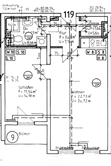 Etagenwohnung Germersheim - 2 Zimmer, 43 m&sup2;, 570&euro; | Angebot:26277502