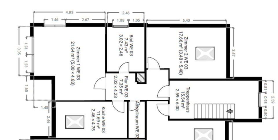 Etagenwohnung Riedstadt - 2 Zimmer, 59 m&sup2;, 832&euro; | Angebot:26648507